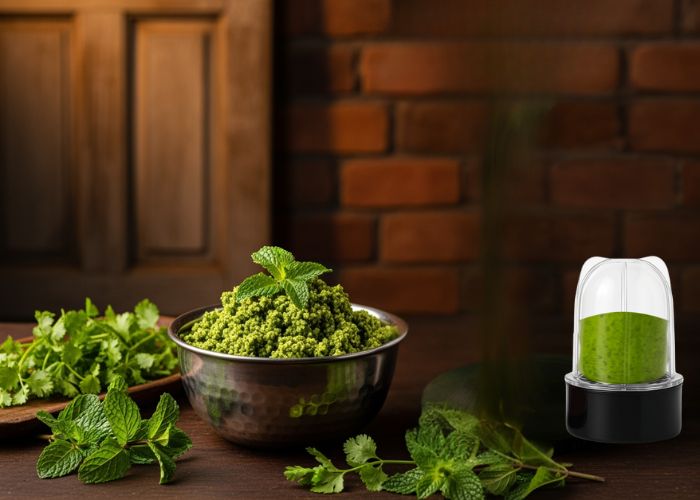 🌿 Mint-Coriander Chutney (Dhaba Style)