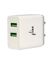 Flixx Mobile Wall Charger with Dual USB Output (2.1 Amp, White)