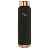 LA'FORTE Copper Water Bottle, Pure, 1000 ml Coffee Black