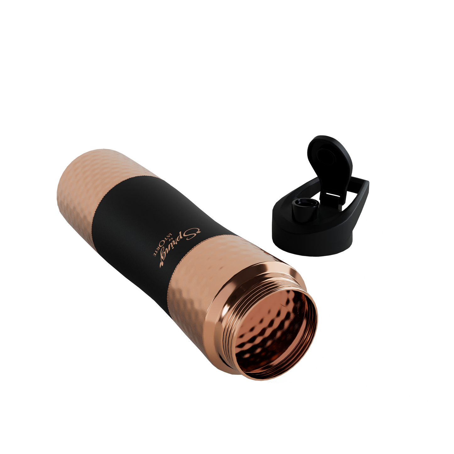 LA' FORTE Pure Copper Water Bottle with Shaker Lid