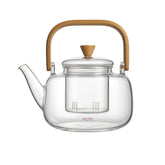Premium Borosilicate Glass Teapot with Bamboo Handle, Lid & Infuser | Heat-Resistant Tea Kettle (800ml)