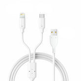 LA' FORTE 2 in 1 PVC Soft and Superior 1.3 m- (Compatible with Type C and Iphone ) White