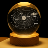 3D Crystal Ball Night Lamp – Multiple Design | LED Light with Wooden Base | Romantic Mood Light for Bedroom & Gifting
