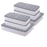 6 Pcs Airtight Food Storage Container Set – 2 Large + 4 Small | BPA-Free, Food Grade, Premium Quality | Vegetable, Fruit & Kitchen Storage Boxes with Grey Lids