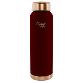 LA'FORTE Copper Water Bottle, Pure, 1000 ml Maroon