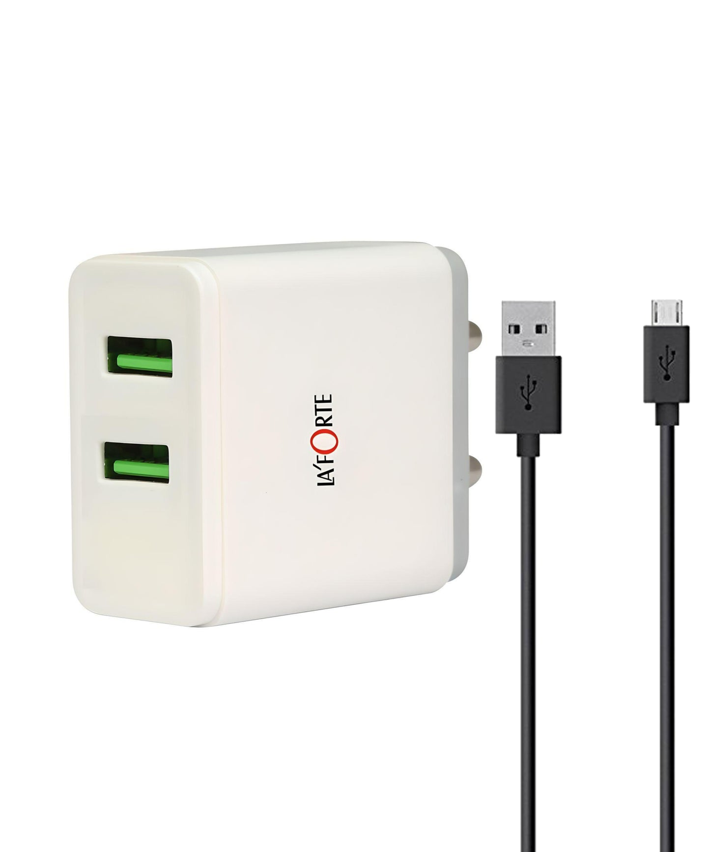 La' Forte Mobile Wall Charger with Dual USB Output (2.1 Amp, White)