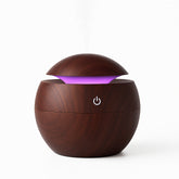 Encasa Wooden Aroma Diffuser & Cool Mist Humidifier | 130ml Capacity | USB Operated | Ultra-Quiet | Ambient Night Light | Ideal for Home & Office