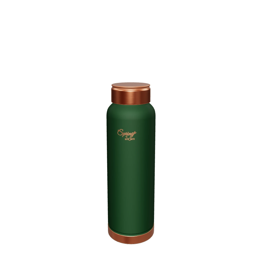 LA'FORTE Copper Water Bottle, Pure, 1000 ml Sea Green