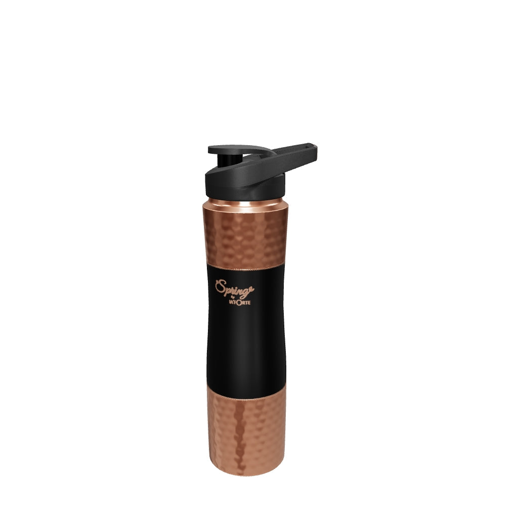 LA' FORTE Pure Copper Water Bottle with Shaker Lid