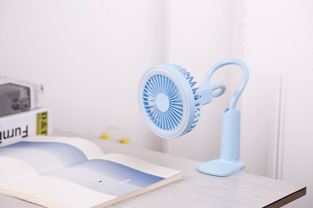La Forte Portable USB Rechargeable Clip Fan Blue
