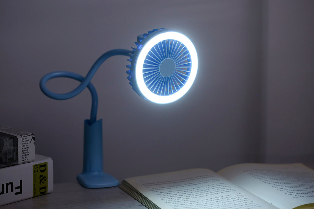 La Forte Portable USB Rechargeable Clip Fan Blue