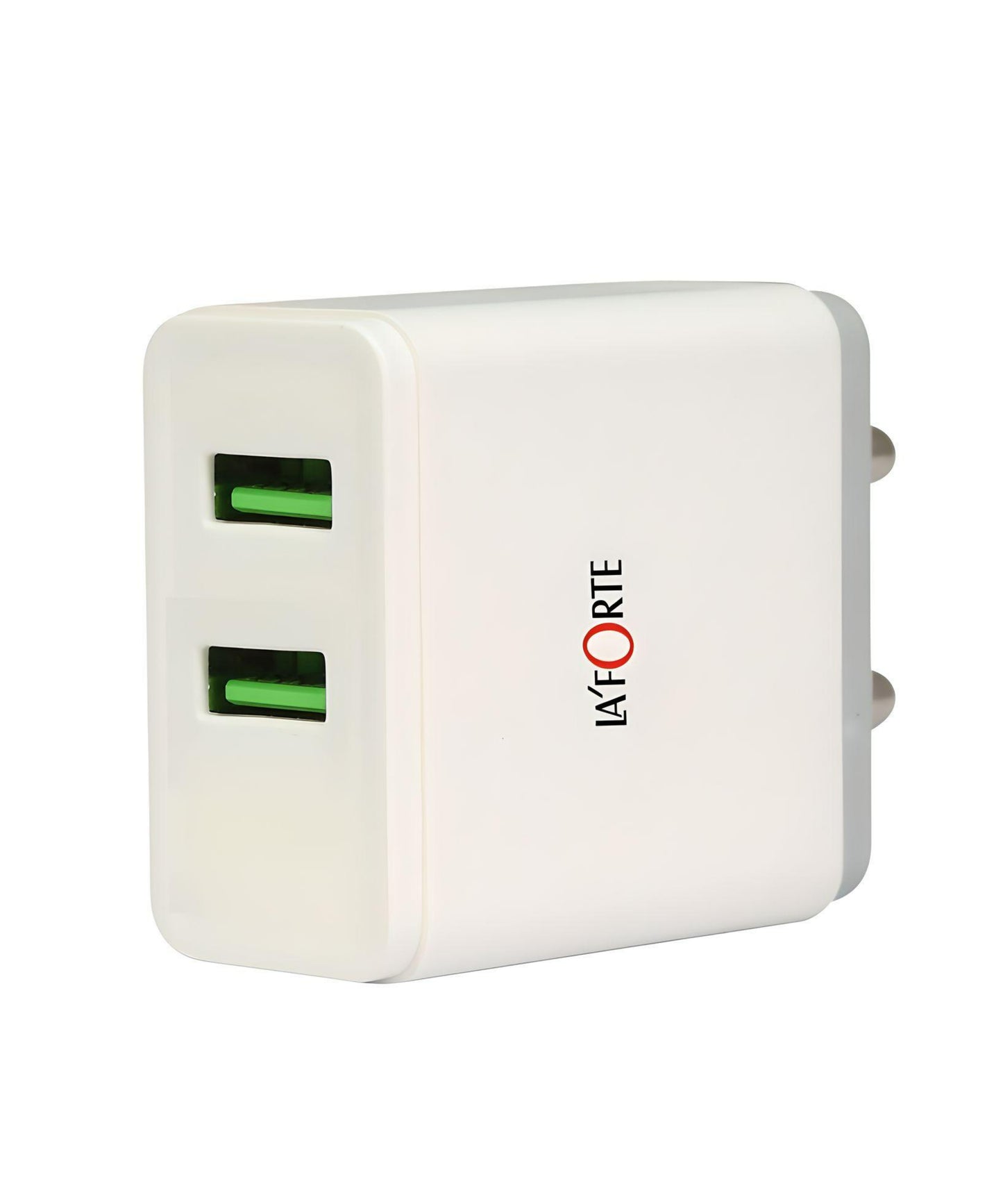 La' Forte Mobile Wall Charger with Dual USB Output (2.1 Amp, White)