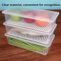 6-Piece Clear Refrigerator Storage Containers with Lids & Removable Strainer Tray – BPA-Free, Multipurpose Kitchen & Fridge Organizer Box Set for Fruits, Vegetables & More