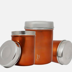 3-Piece Premium Kitchen Canister Set | Airtight Storage for Tea, Coffee, Spices & More