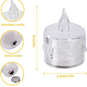 LED Tea Lights Candle (Diwali Diya) – Flameless, Crystal Design, Battery-Operated-6 Pcs