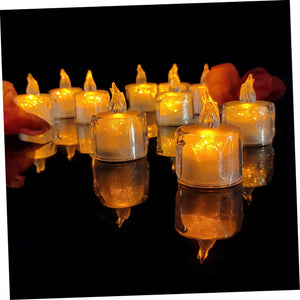 LED Tea Lights Candle (Diwali Diya) – Flameless, Crystal Design, Battery-Operated-6 Pcs