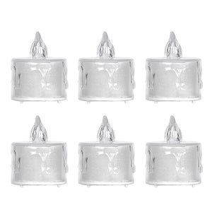 LED Tea Lights Candle (Diwali Diya) – Flameless, Crystal Design, Battery-Operated-6 Pcs