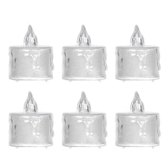 LED Tea Lights Candle (Diwali Diya) – Flameless, Crystal Design, Battery-Operated-12 Pcs