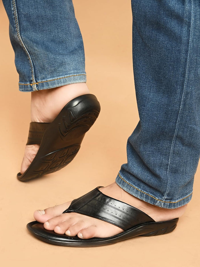 Zuuvo Flex Stride | Trendy Men's Leather Slippers | Sandal | Durable | Causal Wear | 3 Color option Slippers