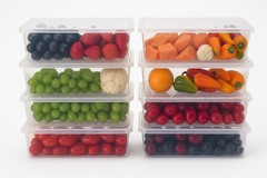 6-Piece Clear Refrigerator Storage Containers with Lids & Removable Strainer Tray – BPA-Free, Multipurpose Kitchen & Fridge Organizer Box Set for Fruits, Vegetables & More