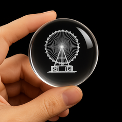 FLIXX 3D Crystal Ball Night Lamp | Warm LED Glow | USB Powered | Engraved K9 Crystal with Wooden Base | Romantic Gift for Bedroom, Home Décor, Anniversary & Gifting