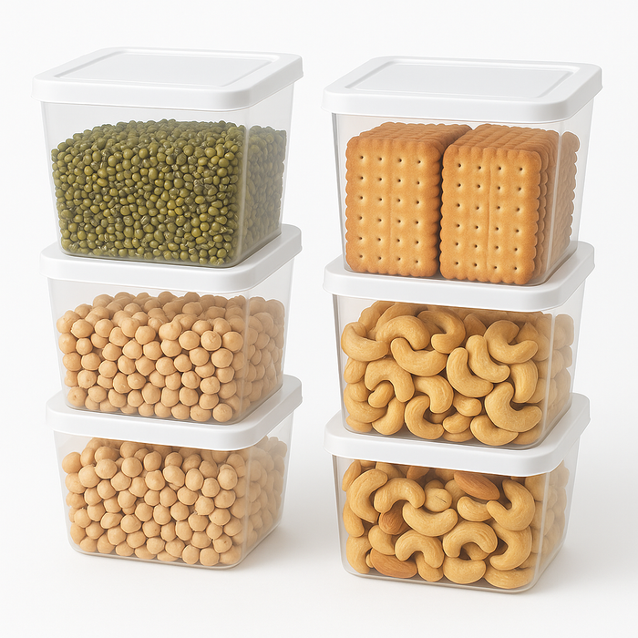 6-Piece 1200ml Airtight Kitchen & Fridge Storage Container Set with Leak-Proof Lids – BPA-Free, Stackable & Freezer Safe