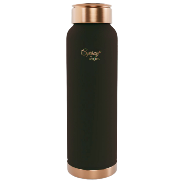 LA'FORTE Copper Water Bottle, Pure, 1000 ml  Coffee Black