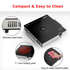 LA’ FORTE Infrared Electric Cooktop 2200W – The Only Cooktop That Can Make Roti, BBQ Tikka & Tea | Better Than Induction, Cleaner Than Gas | Portable Ceramic Hot Plate for Home, Hostel & Outdoor Cooking