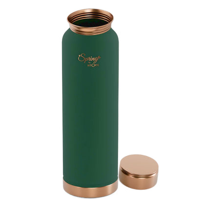 LA'FORTE Copper Water Bottle, Pure, 1000 ml Sea Green