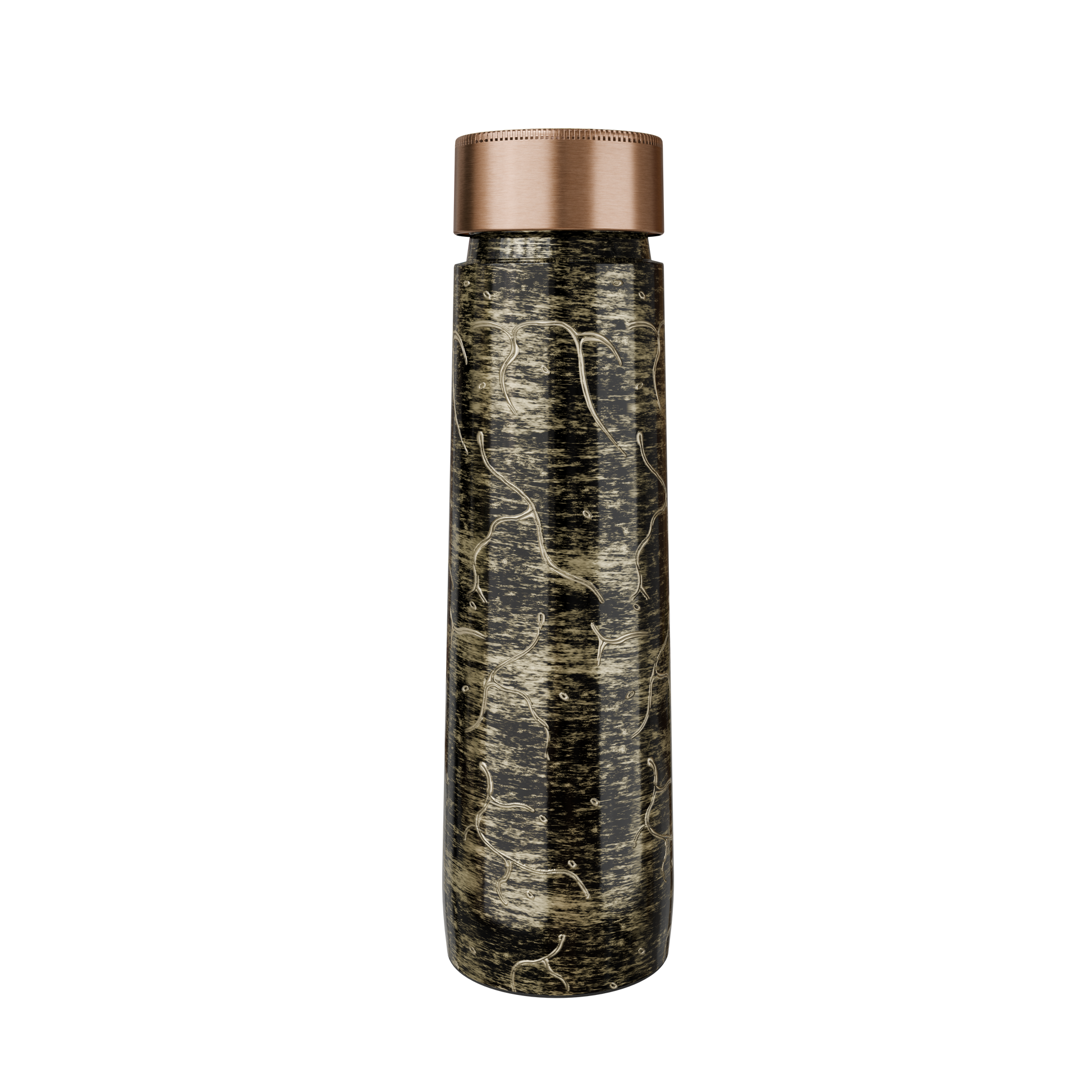 Pure Copper Elegant 1000 ml Premium Coated Water Bottles (Gold Black Abstract, 1000 Ml)