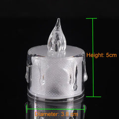 LED Tea Lights Candle (Diwali Diya) – Flameless, Crystal Design, Battery-Operated-12 Pcs