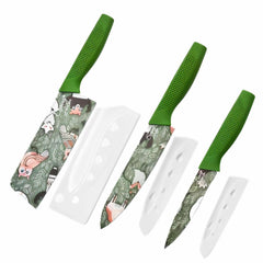 3-Piece Multipurpose Knife Set with Sheaths – Kitchen, Chef, and Fruit Knives