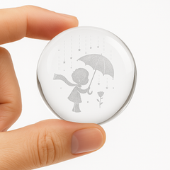 FLIXX 3D Crystal Ball Night Lamp | Warm LED Glow | USB Powered | Engraved K9 Crystal with Wooden Base | Romantic Gift for Bedroom, Home Décor, Anniversary & Gifting