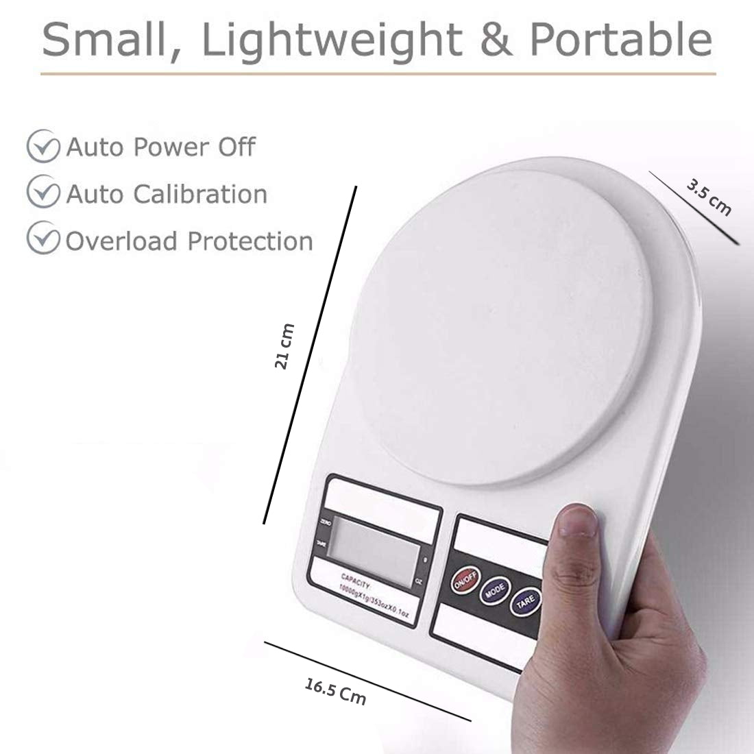 LA' FORTE Multipurpose Portable Electronic Digital Weighing Scale (10 KG)
