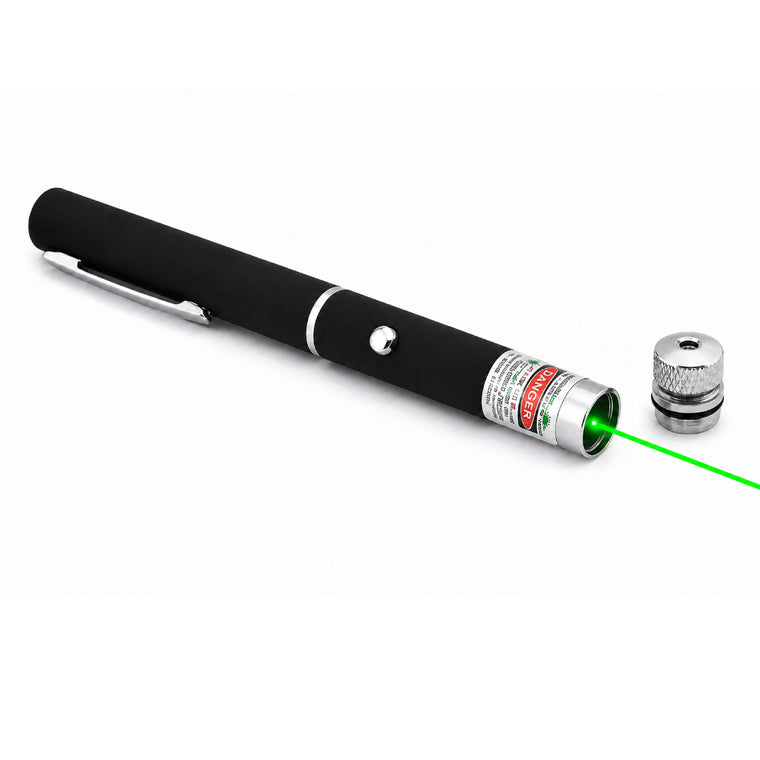 Flixx Multi-Pattern Green Laser Pointer | Adjustable Beam Effects | Metal Laser Pen with Diffraction Cap