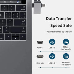 Flixx 2-in-1 OTG Adapter with Micro USB & Type-C Ports