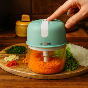 Mini Electric Chopper | Rechargeable | 250ml | Compact & Portable | Powerful Stainless Steel Blades | Onion, Garlic, Veggies & More