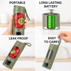 Portable USB Juicer Blender – 450ml, 1500mAh Rechargeable Battery, 18000 RPM, BPA-Free, 3 Programs, Stainless Steel Blades – Smoothies, Juices, Protein Shakes