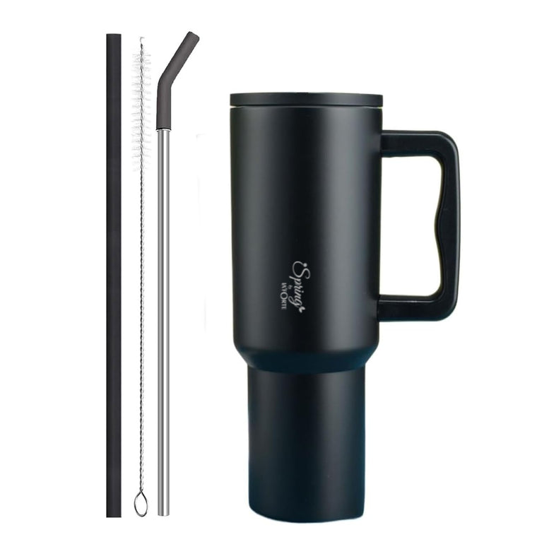 Spring by LA’ FORTE 1200ml Insulated Tumbler with Handle, Lid & Straws