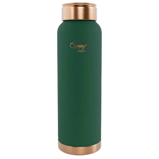 LA'FORTE Copper Water Bottle, Pure, 1000 ml Sea Green