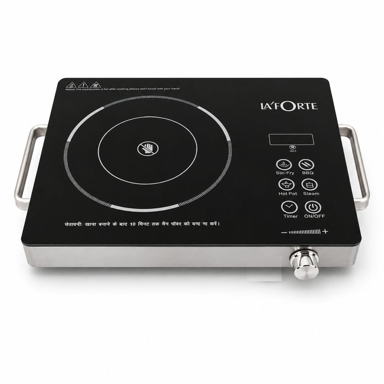 LA' FORTE 2200W Infrared Cooktop with Grill & Skewers – front product view
