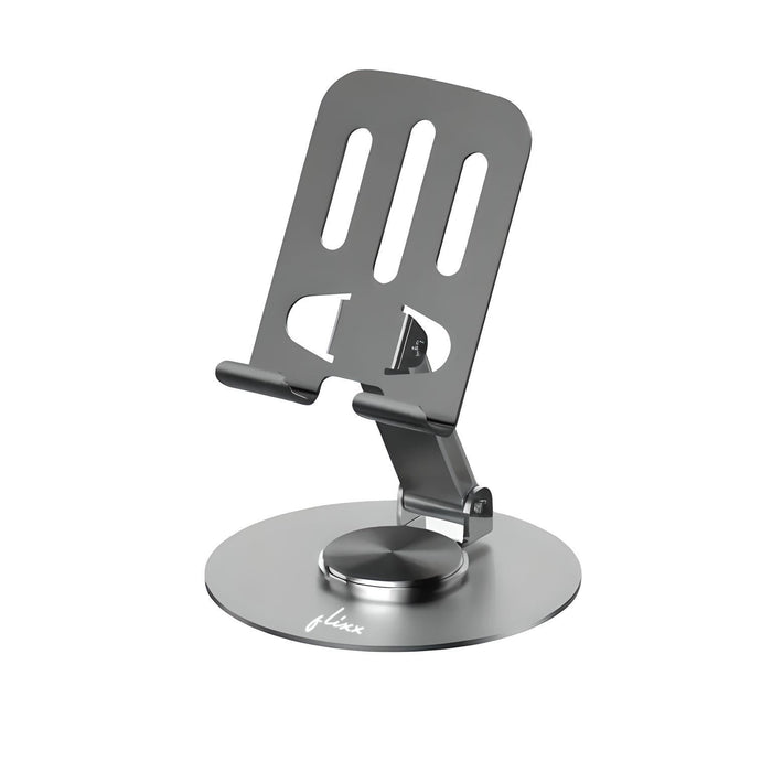 Flixx Foldable Metal Mobile & Tablet Stand | Adjustable Viewing Angle | Anti-Slip Base