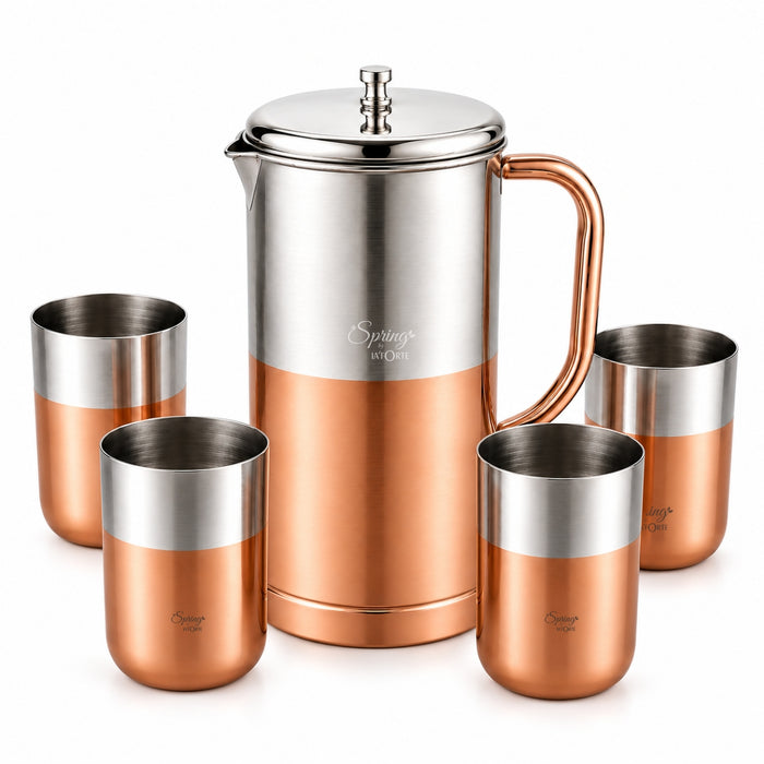 Spring by LA' FORTE Eterna 1.5L Rose Gold Pitcher & 4-Tumbler Set