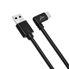 Flixx USB-A to USB-C Cable with L-Shaped Connector, 1 Meter, 45W Super Fast Charging, 3A High-Speed Data & Power Transfer