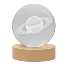 3D Crystal Ball Night Lamp – Multiple Design | LED Light with Wooden Base | Romantic Mood Light for Bedroom & Gifting