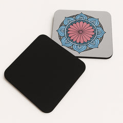 6-Piece Premium Abstract Design Wooden Coaster Set with EPE Anti-Slip Base & Storage Stand | 3.5” Square | Water Resistant