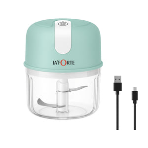 Mini Electric Chopper | Rechargeable | 250ml | Compact & Portable | Powerful Stainless Steel Blades | Onion, Garlic, Veggies & More