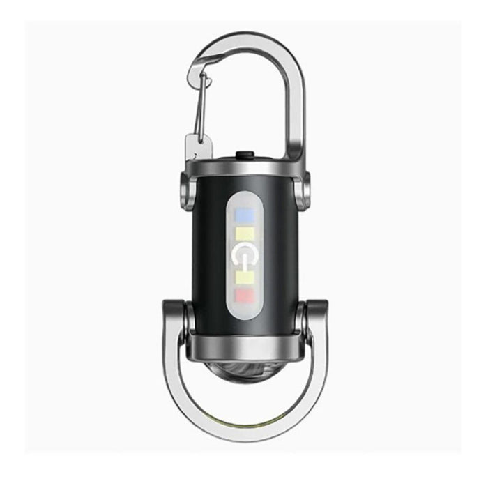 Flixx 3-in-1 Emergency Keychain Flashlight with Power Bank | USB Rechargeable | Metal Carabiner Clip | 400 mAh Battery | Compact Portable LED Light for Travel, Camping & Power Cuts