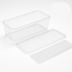 6-Piece Clear Refrigerator Storage Containers with Lids & Removable Strainer Tray – BPA-Free, Multipurpose Kitchen & Fridge Organizer Box Set for Fruits, Vegetables & More