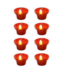Water Sensor Eco-Friendly Led Diyas Candle E-Diya, Decoration Diwali Lights (Pack of 24)